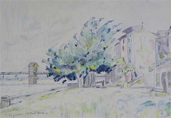 Attributed to Paul Signac, watercolour, St Paul, Maes, 31, bears signature 22 x 29.5cm.